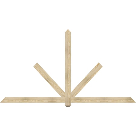 Ekena Millwork Kennewick Rough Sawn Timber Gable Bracket, Douglas Fir, 96"W x 52"H x 2"D x 4"F, 13/12 Pitch GBW096X52X0204KEN00RDF